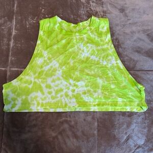 Lime Green Tie-Dye Crop Top